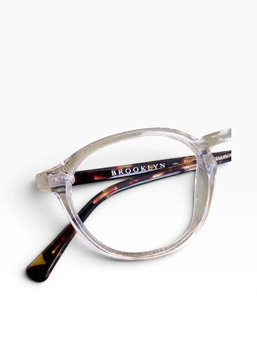 Brooklyn Ellison Men's Women's Crystal Tortoise 49-20-150mm Eyewear Frames &Case
